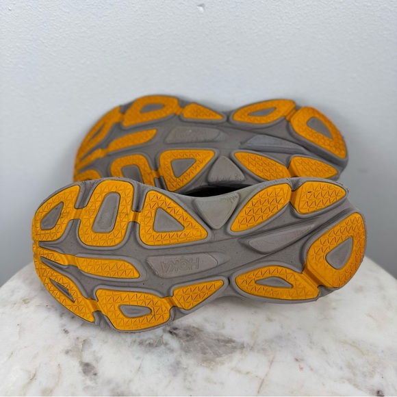 Hoka One One Bondi 8 Mens 9 Shoes Gray Red Running Sneaker 1123202 ACTL Gym - Picture 9 of 11